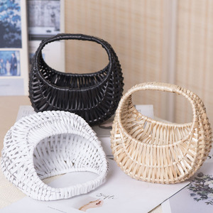 Cesta ovalada de ratán tejida con asa, cesta de almacenamiento para decoración del hogar y accesorio de fotografía - Product Image 4