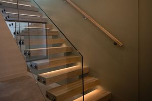 Barandillas y Pasamanos para Escaleras, Barandilla de Vidrio con Soportes Laterales para Escaleras Interiores - Product Image 6