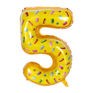 सजावट एल्यूमीनियम फिल्म गुब्बारा पन्नी सामग्री 32 इंच संख्या डोनट बड़ी संख्या बच्चों के दिन जन्मदिन की पार्टी