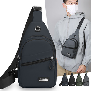 S Sport Men's Chest Bag Large Capacity Multi Layer Crossbody Outdoor Cycling Shoulder Bag Gray Black Military Green Dark Blue - Product Image 2