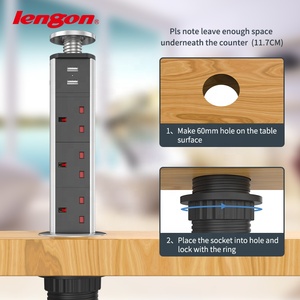 Online-Shopping UK Tisch Schreibtisch Steckdose 3 Wege Pop-up Pulling Pop Up Steckdosen leiste Europa Verlängerung buchse - Product Image 3