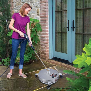 Limpiador de superficies de lavadora a presión de 14 pulgadas <span class=keywords><strong>con</strong></span> disco de 4000 PSI y una mano giratoria doble <span class=keywords><strong>con</strong></span> 4 ruedas para limpieza de techos de paredes de piscinas - Product Image 6