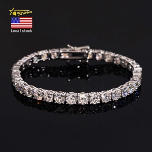 En Stock Envío Desde Almacén en EE. UU. Joyería Hip Hop De Lujo FL Pulsera <span class=keywords><strong>Tennis</strong></span> De Moissanita De 5mm Con Engaste De Garras En Plata Maciza S925 Totalmente Helada - Product Image 2