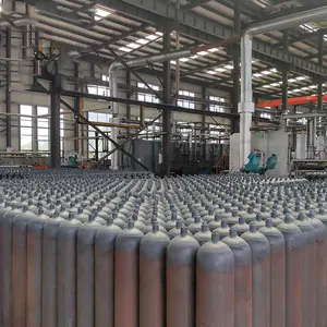 Satılık boş şişe için UNISO9809-1 endüstriyel oksijen silindiri kapasiteli 10l dikişsiz çelik