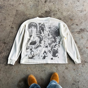Fabricant de T-shirts thermiques en tricot avec impression DTG personnalisée, streetwear de haute qualité, tricot gaufré surdimensionné à manches longues - Product Image 2