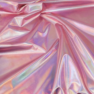 RTS Stock Tissu Holographique Arc-en-Ciel Brillant Néon Feuille Imprimée 100% Polyester Spandex Jersey Stretch Antistatique pour Costume de Garçon - Product Image 4