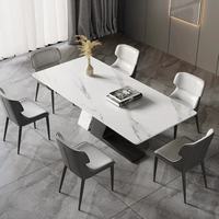Ensemble de table à manger moderne 6 places personnalisable OEM ODM avec plateau en céramique frittée, mobilier de maison, table, chaises et bancs