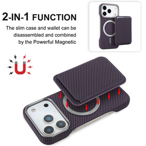 Funda Protectora para Teléfono <span class=keywords><strong>de</strong></span> Negocios, Resistente a Golpes, <span class=keywords><strong>de</strong></span> Alta Calidad, <span class=keywords><strong>de</strong></span> <span class=keywords><strong>Fibra</strong></span> <span class=keywords><strong>de</strong></span> Carbono <span class=keywords><strong>y</strong></span> PU para iPhone 17 Plus 16 Pro 15 Pro Max 14 13 12 con Imán - Product Image 5