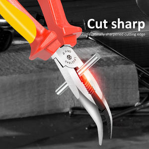 Pour LaoA VDE pince à bec incurvé 6-8 pouces 45 degrés 45 degrés nez pointu coude irrégulier dénudeur de fil OEM personnalisable - Product Image 4