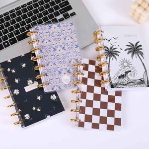 洪博畅销4色小摩洛哥皮革A6光盘预算活页夹规划器，带现金信封，用于货币组织 - Product Image 1