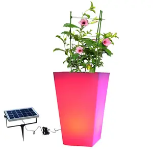 Vasos de luz led modernos para plantas, plástico, led, muda de cor, decoração de casa