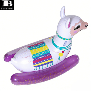 Flotador Inflable <span class=keywords><strong>de</strong></span> PVC Grueso con Diseño <span class=keywords><strong>de</strong></span> Llama y Brillantina, con Asas, para Piscina, para Niños y Adultos - Product Image 2