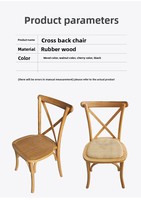 Chaise de banquet empilable moderne en bois DISHI, chaise de salle à manger, chaise de table à dos en X diagonal pour mariage