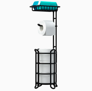 Standing <b>Toilet</b> Paper <b>Holder</b> American-Style <b>Roll</b> <b>Holder</b> <b>Black</b> Modern Eco-Friendly Iron Bathroom Tissue Dispenser for Home - Product Image 5