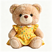 Ours en peluche personnalisé en gros avec robe mignonne, jouet en peluche doux, mini animal en peluche 15cm/20cm/25cm