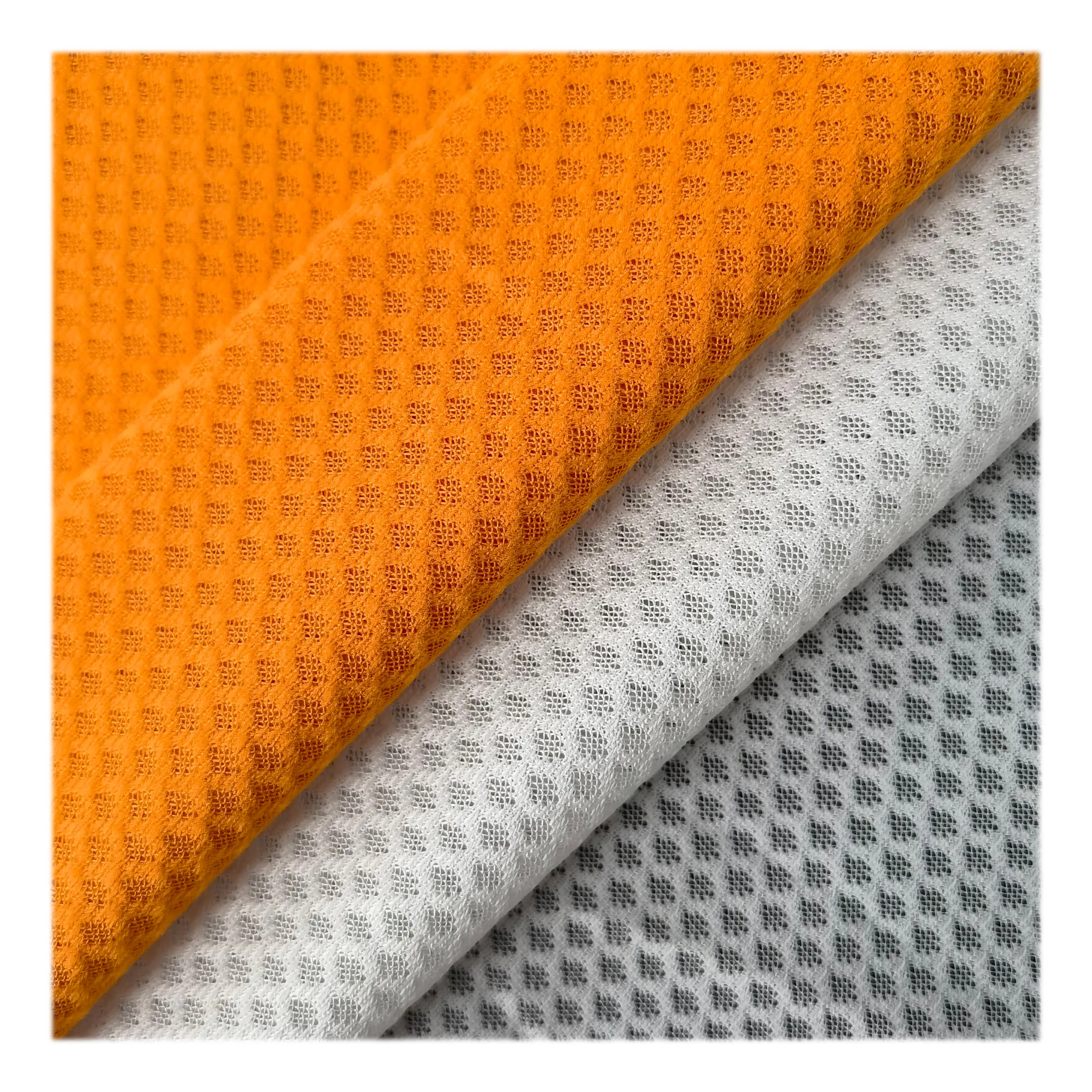 Tessuto di maglia Jacquard poliestere 100 bianco 115gsm tessuto sportivo traspirante