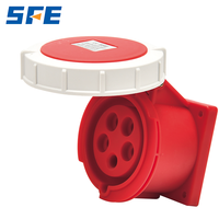 Prise industrielle encastrée SFE SFN-3152, étanche IP67, 32A, 380-415V, 6H, 3P+N+E, 5 broches, 3 phases, EU, nylon, 5 prises