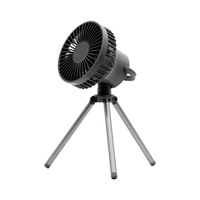 Mini ventilateur de bureau USB rechargeable 2000 mAh, 3 vitesses, portable, avec trépied, pour bureau, maison, extérieur et camping-car - 3-en-1