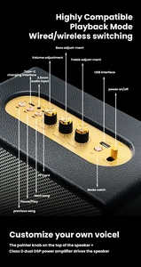ลำโพงพกพาเบสหนักแบบเรโทรรุ่นใหม่ รองรับเมมโมรี่การ์ด 5.3 ลำโพงเสียงไฮไฟ กล่องเสียงคุณภาพสูง เครื่องเล่นเสียงไร้สายสำหรับใช้งานกลางแจ้ง - Product Image 4