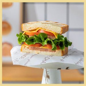 Papel de Hornear Ecológico, Resistente a la Grasa, para Empacar Alimentos como Hamburguesas y Sándwiches, con Logotipo Personalizado - Product Image 3