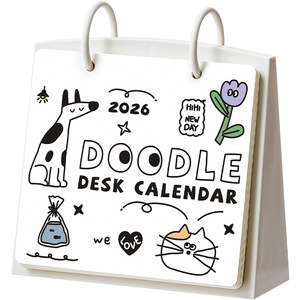 Doodle Desk <b>Calendar</b> 2026 Paper Daily Planner Creative Design For Office Home Use - Product Image 1