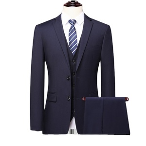 Costume <span class=keywords><strong>Homme</strong></span> 3 Pièces Ensemble Taille Asiatique Manteau + <span class=keywords><strong>Gilet</strong></span> + Pantalon Coréen Professionnel <span class=keywords><strong>Mariage</strong></span> Vêtements <span class=keywords><strong>Homme</strong></span> Costumes Formels d'Affaires - Product Image 1