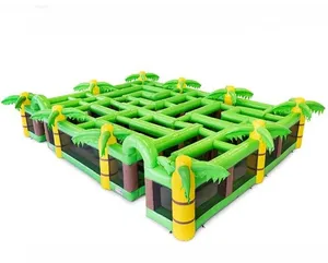 Commercial Giant Inglatable Mega Maze Obstacle Courses PVC Oxford Inflatable Corn Animal Jungle Mega Maze