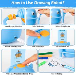 เครื่องวาดภาพการ์ตูนเพื่อการศึกษาแบบอินเทอร์แอคทีฟสำหรับเด็ก ของเล่นวาดภาพวิเศษ พร้อมการ์ดคำศัพท์ 100 คำ ปากกา 16 สี วัสดุ PP/ผ้าไม่ทอ - Product Image 5