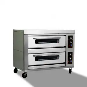 燃气2甲板4托盘甲板烤箱烘焙烤箱价格优惠，CE ISO
