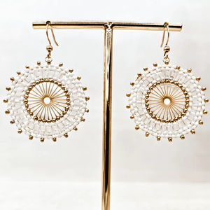 Nouvelles boucles d'oreilles pendantes au design orné de disques, en coquillages Miyuki, tissées à la main, accessoires exquis personnalisables - Product Image 1