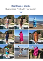 Poncho de plage de grande taille, serviette de bain, robe avec capuche et réglage des boutons du cou pour le surf et la natation