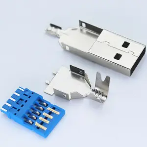 De aluminio Usb 3,0 C carcasa de Metal Shell Diy Usb una soldadura B mecanógrafo de plástico/chapados en níquel 9Pin Usb 2,0 conector macho con carcasa