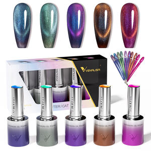 VENALISA 5 renkler/set yeni 10ml TPO ücretsiz Hema ücretsiz oje jel kedi göz Glitter platin yansıtıcı tırnak Uv jel  cilalama seti - Product Image 1