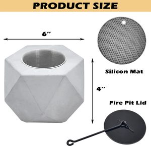 Foyer de table en béton, foyer sans fumée, bol à feu portable de qualité supérieure, Mini foyer à l'éthanol pour une utilisation intérieure et extérieure - Product Image 5