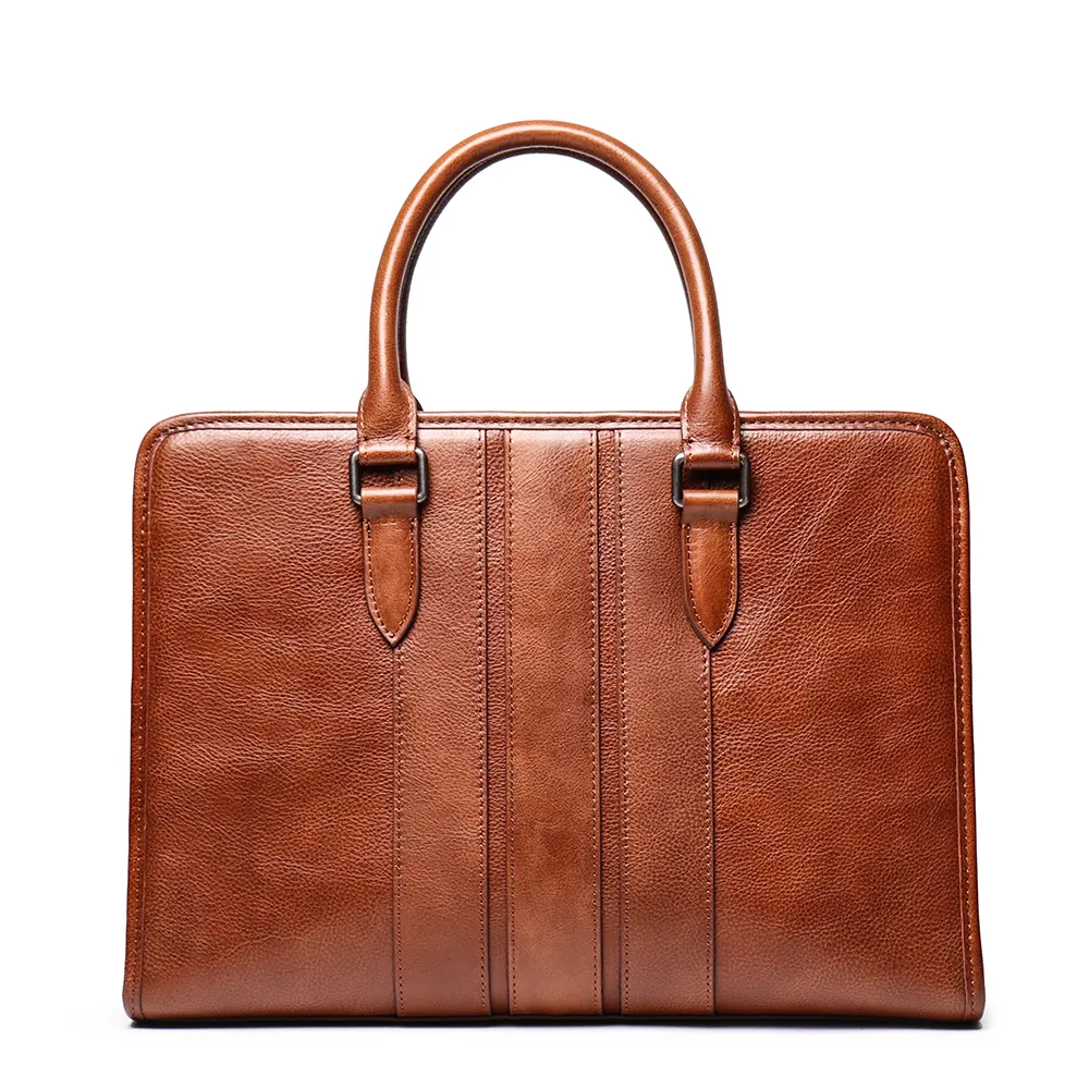 Leather Office Bag Vintage Man Briefcase Leather Laptop Bags Luxury Bovine Leather Bag