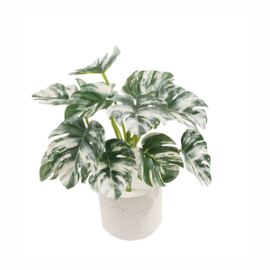 Nouveau design Vente à chaud Petites mini plantes artificielles suspendues Faux plantes artificielles Monstera Taro Bonsaï - Product Image 4