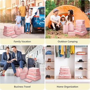 Dichos Polyester 8-Mảnh Vải Đóng Gói Cubes Giày Túi Du Lịch Hành Lý Organizer Vali Quần Áo Lưu Trữ Chất Lượng Cao Cấp Lưu Trữ - Product Image 6