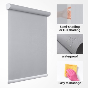 ZSTARR Ventana francesa residencial al aire libre Técnica de agujero de alfiler Patrón de tela horizontal Persianas enrollables de motor eléctrico de plástico - Product Image 5
