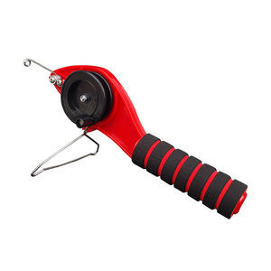 Canne à pêche sur glace portative rouge avec mini moulinet pour la pêche hivernale en eau douce - Product Image 1