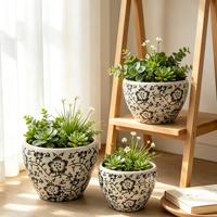 Pots de fleurs en céramique émaillée personnalisables pour l'intérieur et l'extérieur, pour le jardinage à domicile - Jardinières durables