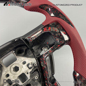Volante de Fibra de Carbono Forjado Personalizado, Actualización Interior Rojo para Automóvil, para Ford F150 F-150 F250 F350 Raptor XLT 4x4 Shelby 2015-2023 - Product Image 5