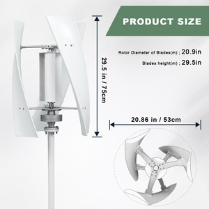 Generador de Turbina Eólica de Eje Vertical de 1500W, 12V/24V/48V, Rotor de 20.9 Pulgadas, Aspas de 29.5 Pulgadas de Altura, para Uso Doméstico - Product Image 1
