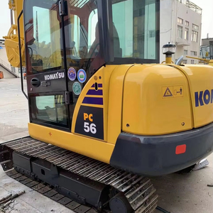 Excavatrice Komatsu PC56 d'origine, 5 tonnes |   Mini-pelleuse d'occasion fabriquée au Japon |   Machine à chenilles d'occasion pour petits projets - Product Image 1