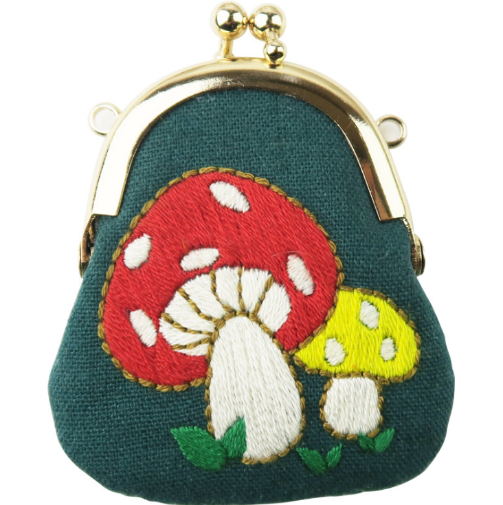 Charmkey Colorful Embroidery thread set DIY Embroidery Coin Purse Kit Set (not finished product)