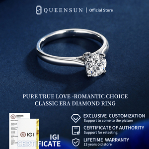 <span class=keywords><strong>Anillo</strong></span> de Compromiso Solitario con Diamante Cultivado en Laboratorio IGI de Oro de 18K, Corte Brillante, 1 Quilate, <span class=keywords><strong>Anillo</strong></span> de Lujo para Novia, Regalo de Aniversario para Mujer - Product Image 2