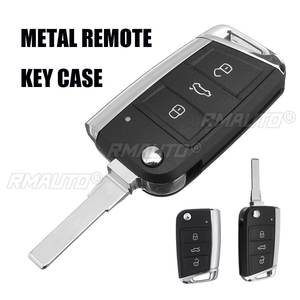 NOUVEAU Boîtier de clé télécommande noir à 3 boutons, coque de protection pour clé rabattable pour Volkswagen VW Golf MK7 2012+ - Product Image 1