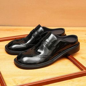 Chaussures habillées pour hommes de haute qualité, en cuir véritable, style italien luxueux, à bout pointu, avec lacets, nouvelle mode. - Product Image 6