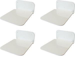 अदृश्य अस्थायी पेंच के साथ मजबूत धातु लोहे बुकशेल्फ़, सफेद बहुउद्देशीय छुपा अलमारियों दीवार घुड़सवार भंडारण - Product Image 2