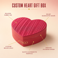 Boîte cadeau en cuir en forme de cœur personnalisée, couvercle en tissu plissé de luxe, intérieur en velours, emballage pour chocolats, bijoux, mariage, Saint-Valentin