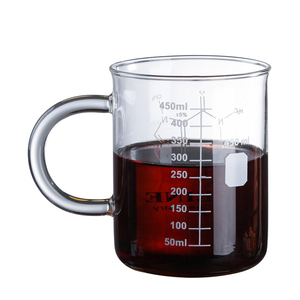 Tasses à café en verre borosilicate de 450 ml avec poignée et mesure, motif molécule de caféine, pour la <span class=keywords><strong>chimie</strong></span> - Product Image 2